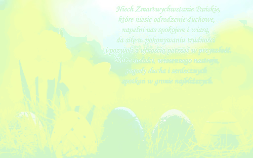 Kartka z pisankami, kwiatami oraz życzeniami